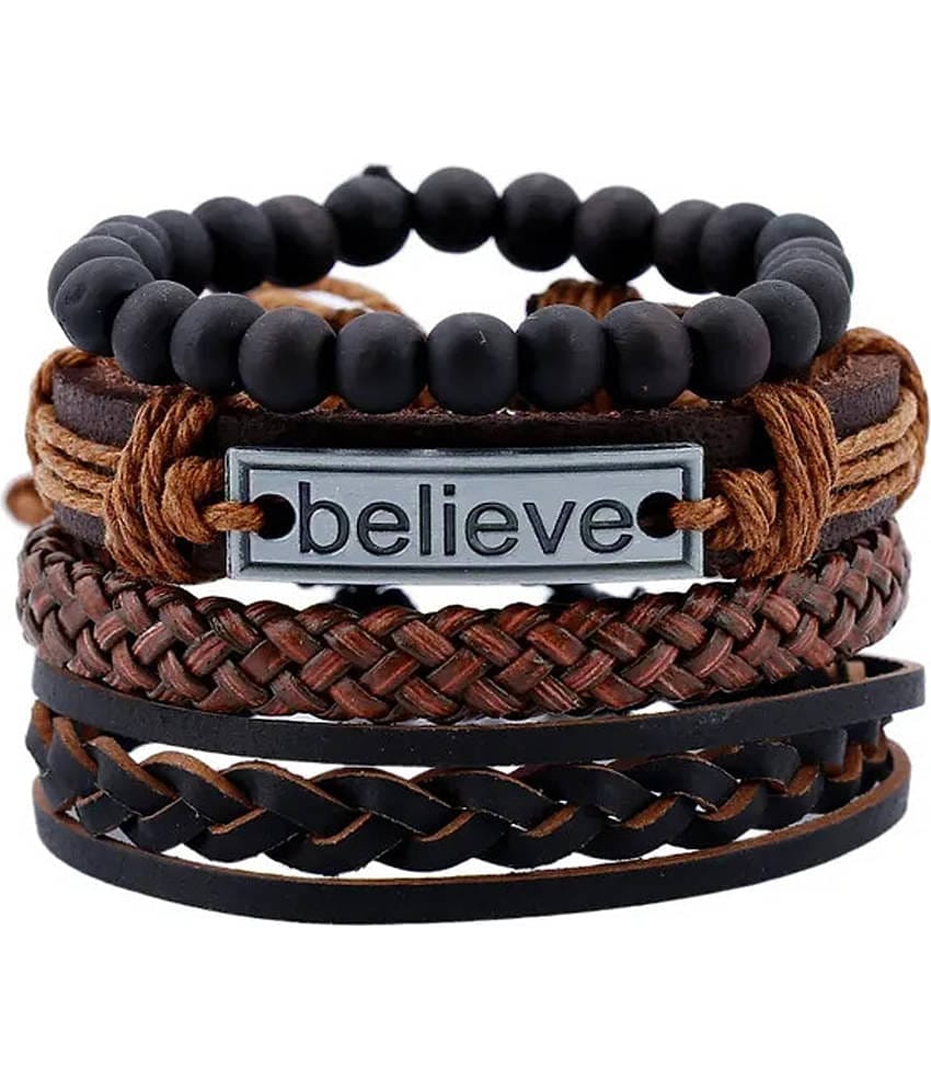 FASHION FRILL Brown Bracelet ( Pack of 4 )