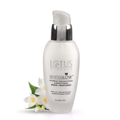 Lotus Herbals White Glow Intensive Skin Whitening & Brightening Serum + Moisturiser, 30ml | Upto 2X Sign Whitening & Brightening Power