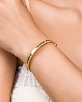 Cz Statement Bangle-2.2 / 18k Gold Plated