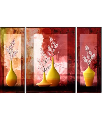 Saf Premium flowers pot wall hanging MDF Painting