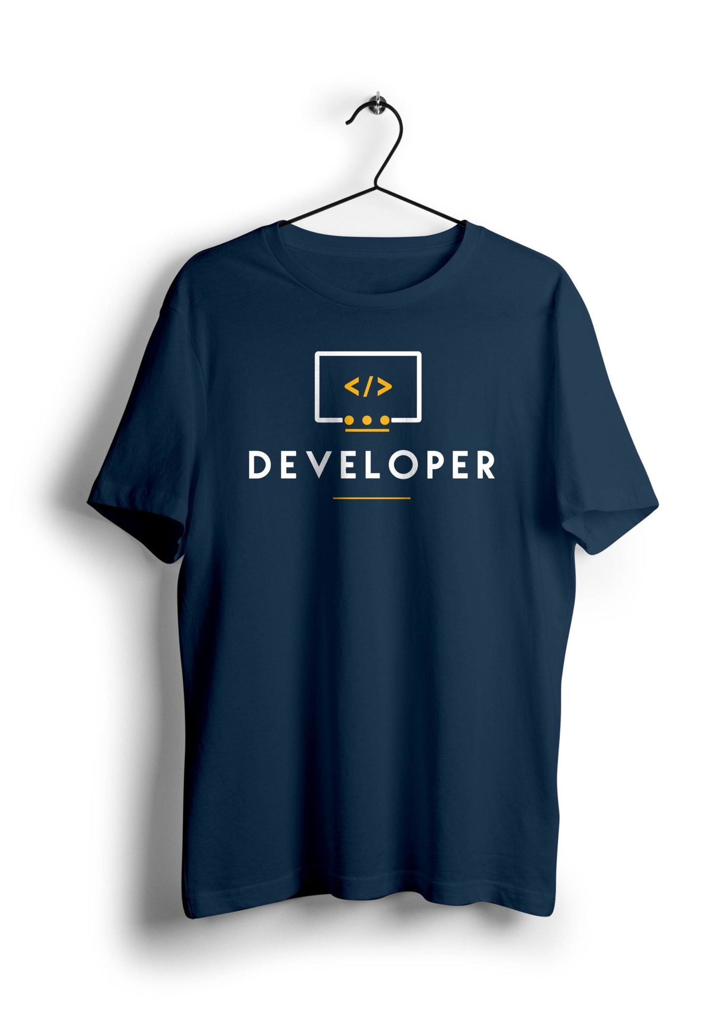 Developer Half Sleeve Unisex T-Shirt-Navy Blue / L