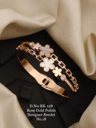 Cool Design with Diamond Gold Plated Kada Bracelet