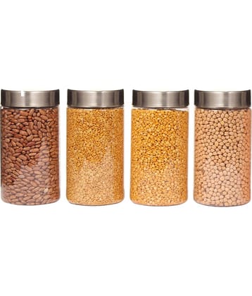 PearlPet PlusJar-4Pcs-1700ml Plastic Transparent Multi-Purpose Container ( Set of 4 )
