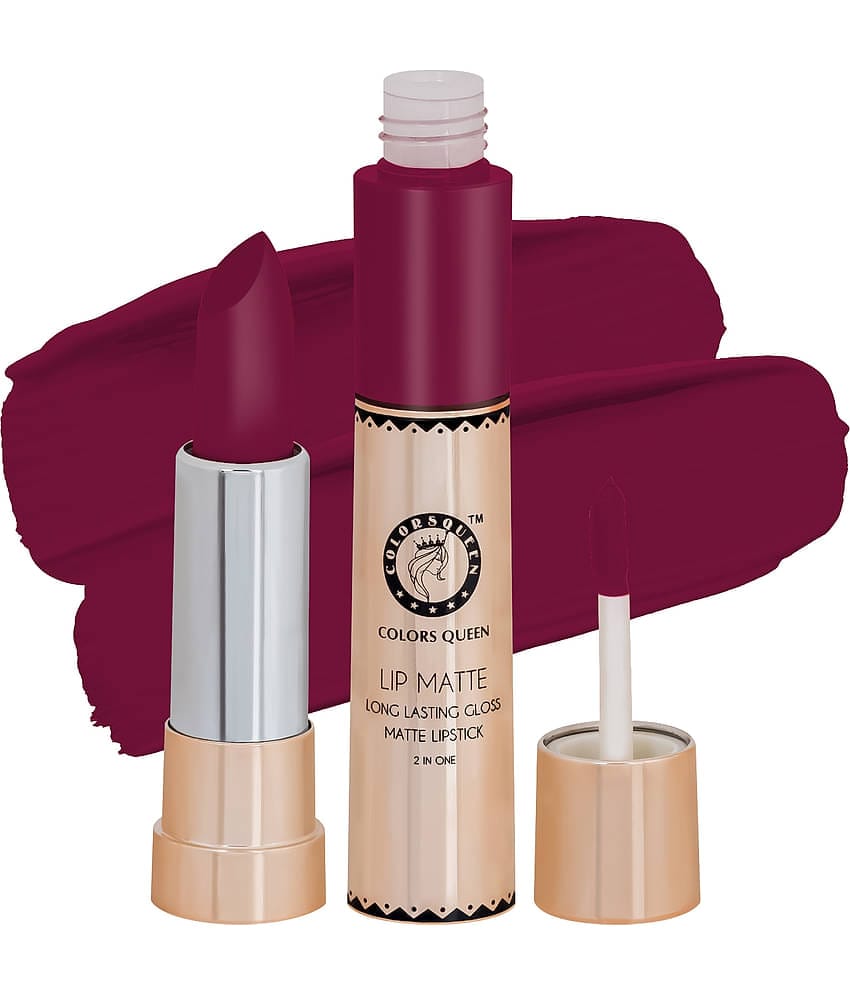 Colors Queen 2 in 1 Matte Finish Water Proof Lipstick Coffee (Shade - 09)