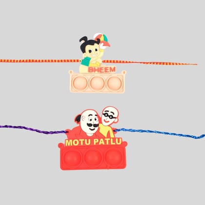 Rakhi Motu Patlu & Chota Bheem Design | Rakhi Combo for Kids & Children-Pack of 2