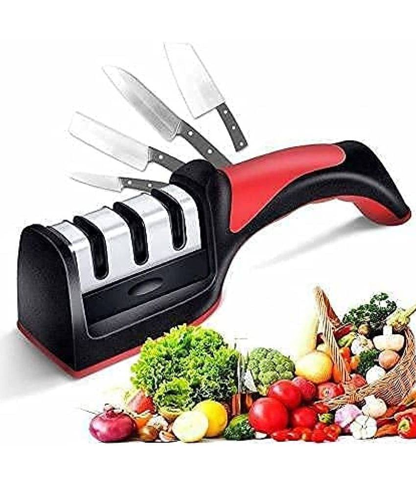 Shopeleven Red Iron Knife Sharpner Blade Length 5 cm ( Pack of 1 )