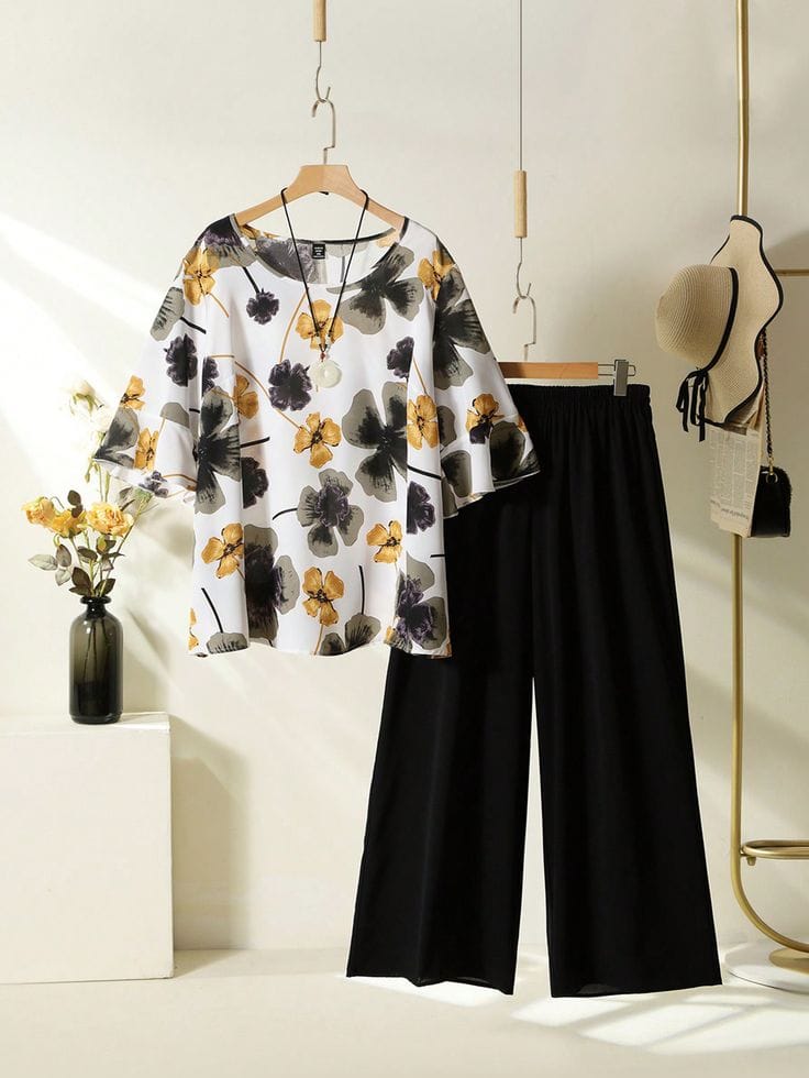Nature-Inspired Print Co-Ord Set – Chic & Unique-S