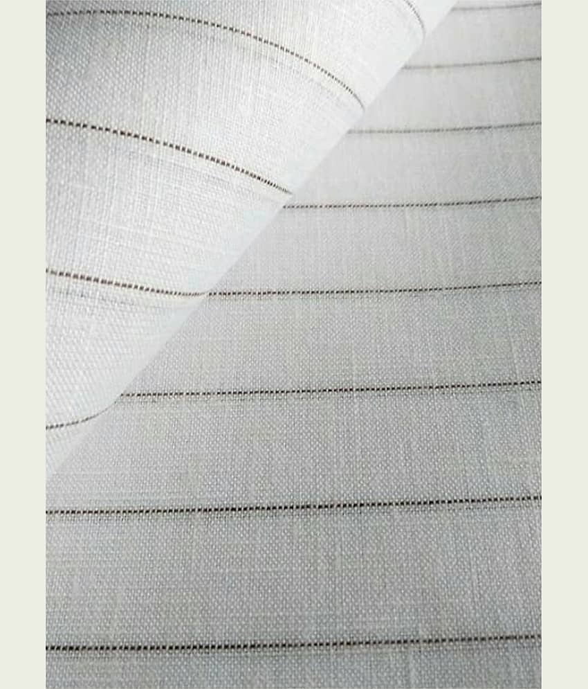 Makhanchor - White Linen Men's Unstitched Shirt Piece ( Pack of 1 )