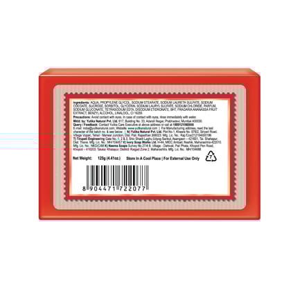 Nisha Strawberry Body Cleansing Bar 125g, Dermatologically Tested Soap for All Skin Types, Paraben Free Bathing Soap