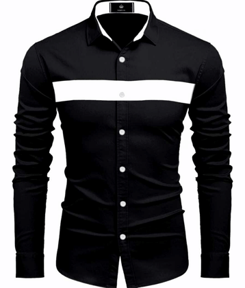VERTUSY - Cotton Blend Regular Fit Black Men's Casual Shirt ( Pack of 1 )
