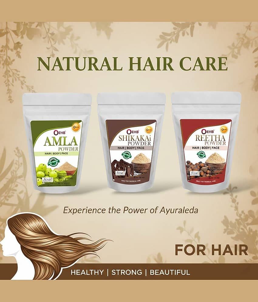 OEHB Amla, Reetha, Shikakai Powder For Hair - Each 100 Gram