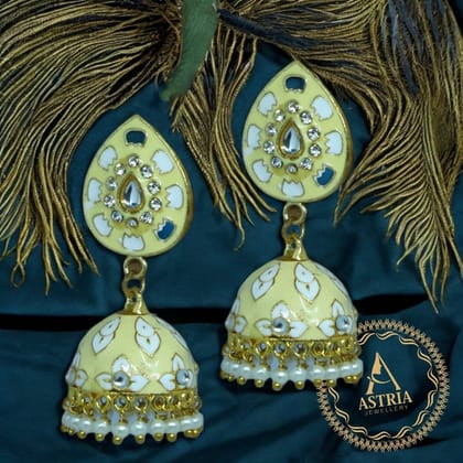 Yellow Teardrop Jhumka
