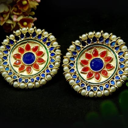 Ethnic Oversized Stud Earrings for Women