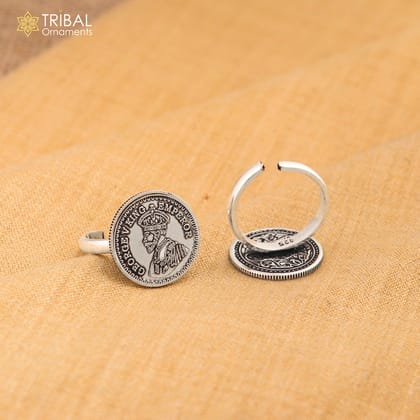 925 sterling silver adjustable king design toe ring  tribal belly dance jewelry toer152