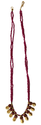 Elegant Pink Glass Beads Necklace with Multiple Pendants