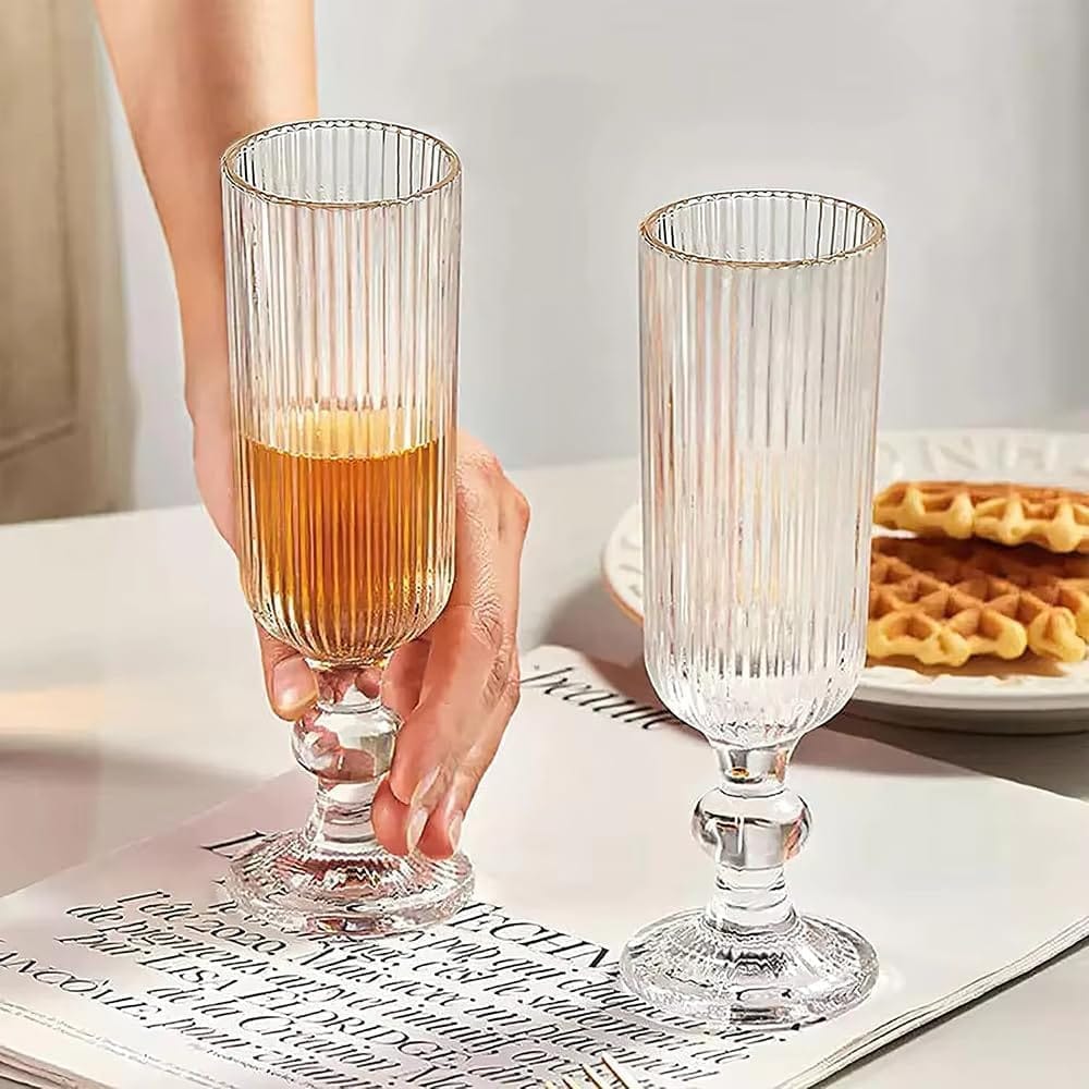 Wine Glasses | 150 ML | Premium, Champagne, Crystal, Vintage, Italian Glass Mug | Perfect for Home, Bar, Casino Party |