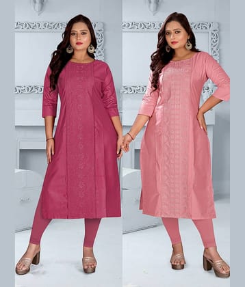 Hetsa Women Chanderi Embroidered A-line Kurti ( Multicolor )