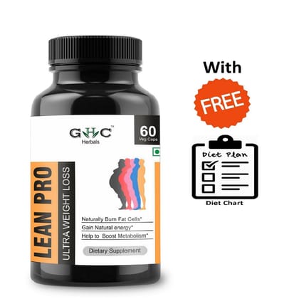 GHC Herbals Lean Pro | Ultra Weight Loss (60 Veg Capsules With Free Diet Chart)