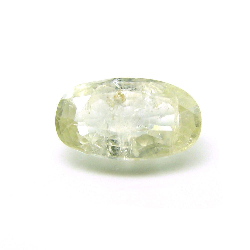3.7Ct Natural Light Yellow Sapphire Oval Faceted Gemstone