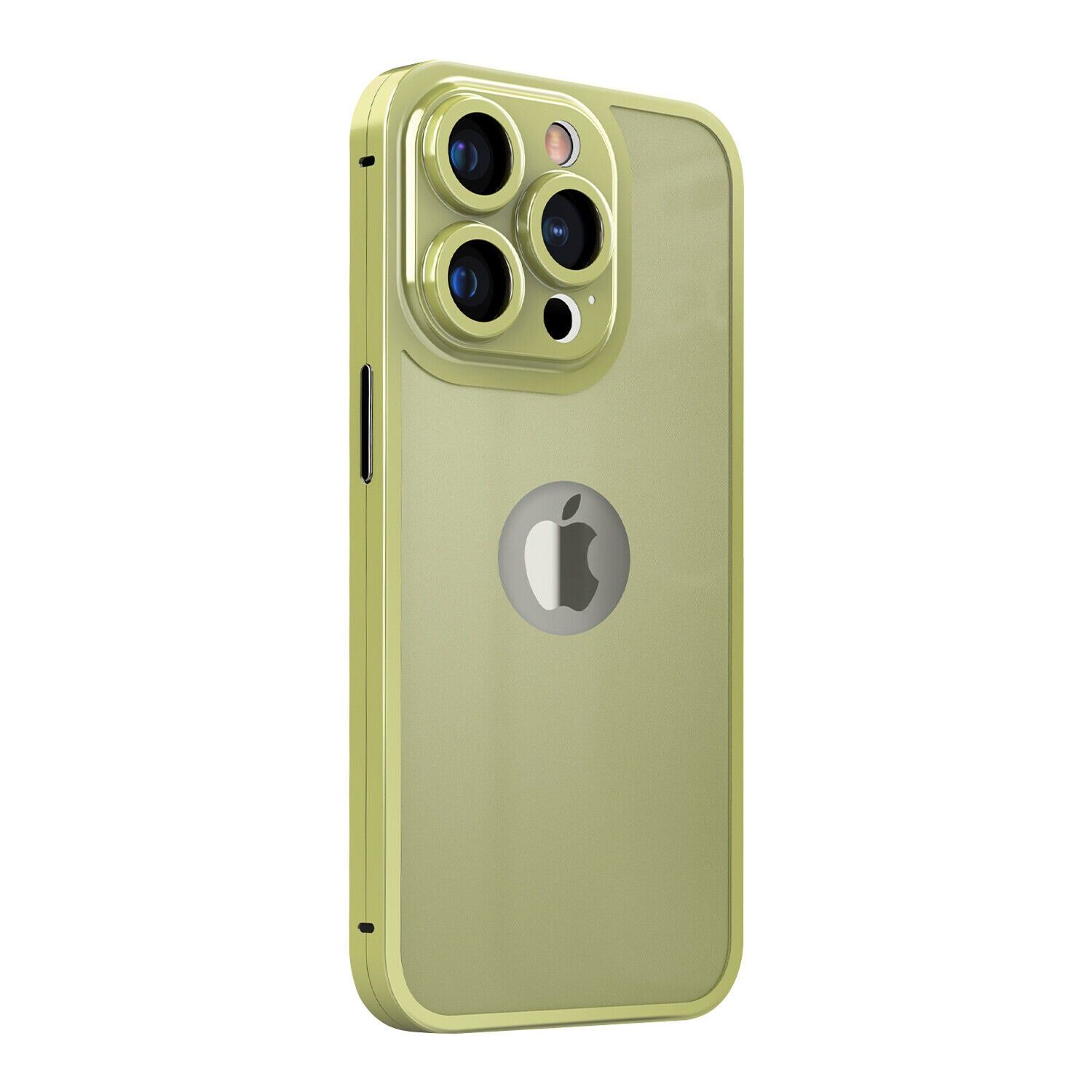 iPhone 14 360 Degree Cover - Titanium Alloy Ultra Thin Metal Case with Camera Protection-Yellow