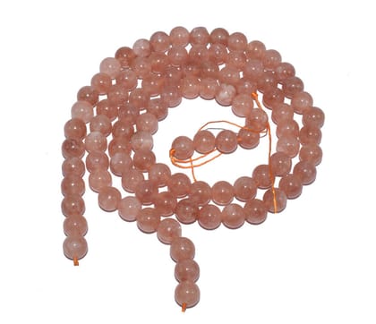 Cherry Quartz Natural Semi Precious Beads For Jewelry Making 1 String of 48 Pcs (8 MM) , SEP-889-1 String 48 Pcs / 8 MM