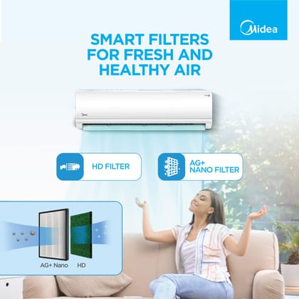 Midea 2 Ton 3 star Split AC (Copper, HD Filter, SANTIS NEO CLS, White, Free 1 Year Extended warranty Midea 2 Ton 3 star Split AC (Copper, HD Filter, SANTIS NEO CLS, White, Free 1 Year Extended warranty - White