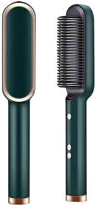 Hair Straightener Comb Brush with 5 Temperature Control | Electric Straightening & Smoothing Comb | Hair Styling Brush for Men, Women & Girls (Multicoloured)
