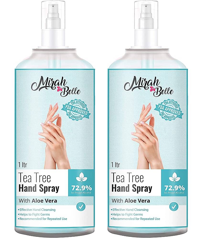 Mirah Belle - Tea Tree Hand Rub Sanitizer Spray 1000 mL (Pack of 2)