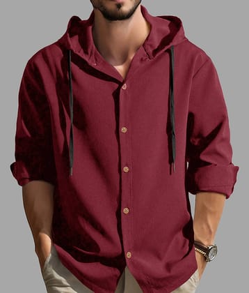 Eyebogler Poly Cotton Relaxed Fit Popcorn Textured Full Sleeves Men's Casual Shirt - Grey ( Pack of 1 )