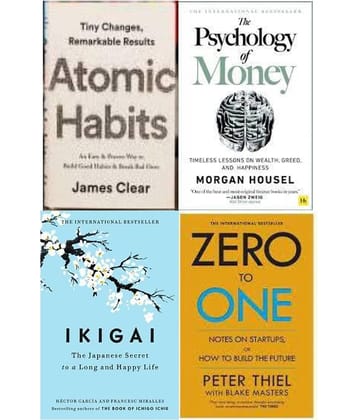 Atomic Habits + The Psychology of Money + Ikigai + Zero To One
