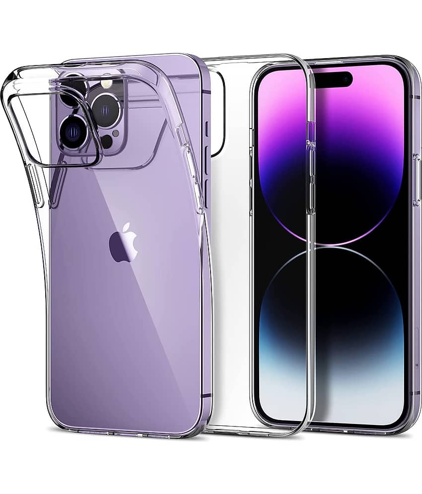 Spectacular Ace - Transparent Silicon Plain Cases Compatible For Iphone 14 Pro ( Pack of 1 )