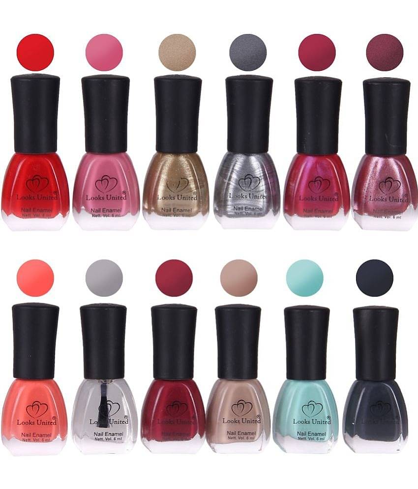 Looks United Multi Glossy Nail Polish 72 ( Pack of 12 )