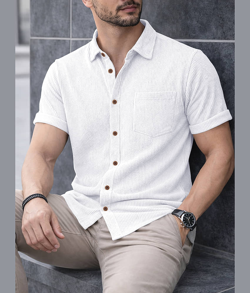 Eyebogler Cotton Blend Regular Fit Solids Half Sleeves Men's Casual Shirt - Blue ( Pack of 1 )