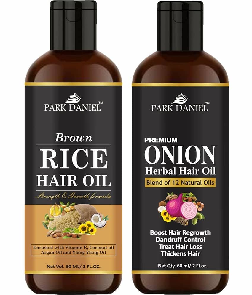 Park Daniel Onion Hair Oil & Brown Rice Hair Oil For Growth 120 mL Pack of 2