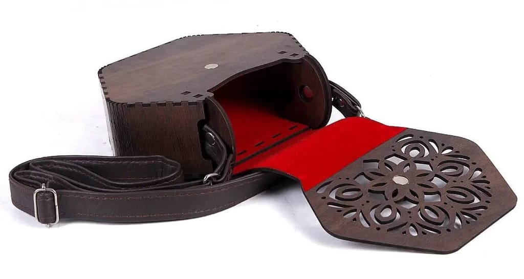 Bohemian Hexagonal Wooden Sling Bag /Cross body Bag