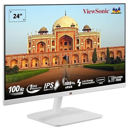 ViewSonic VA2432 24” 1080p IPS Monitor with Frameless Design- White