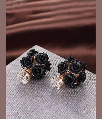 YOUBELLA Black Danglers Earrings ( Pack of 1 )