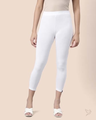 Viscose 7/8 High Ankle/Cropped Leggings - White Plus-S / White Plus