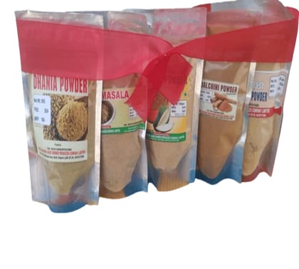 Masala Gift Pack (DALCHINI POWDER ,AMCHUR POWDER, DHANIYA POWDER,DRY GINGER POWDER, CHAT MASALA) - 500 gm