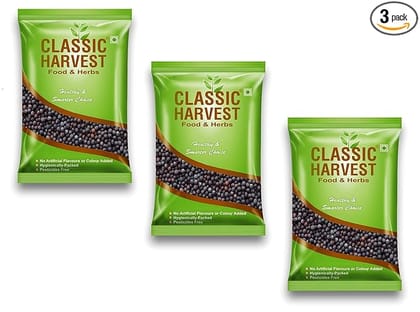 Classic Harvest Mustard Seeds Big /Kali Sarso/Whole Mustard Black 1200g ( Pack Of 3, 400g Each )