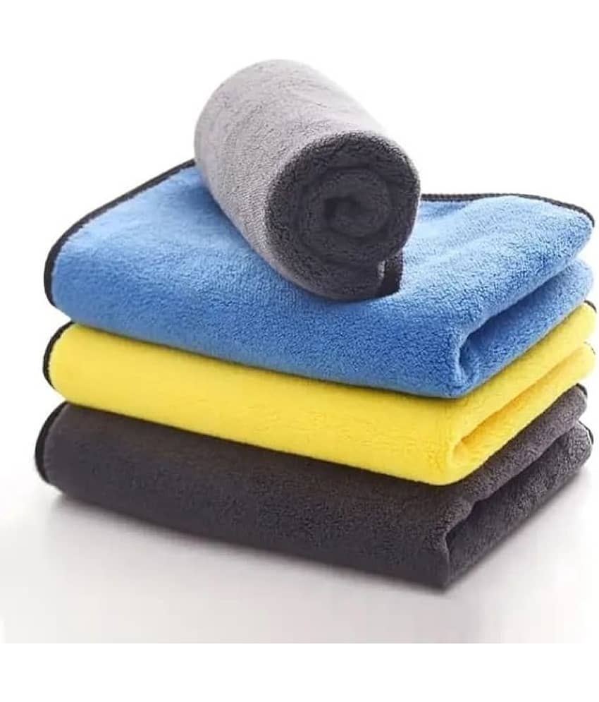 mahek accessories Multicolor 800 GSM Microfiber Cloth For Automobile ( Pack of 4 )
