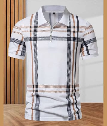 ENITOR Men Cotton Blend Regular Fit Printed Polo T Shirt ( Multicolor )