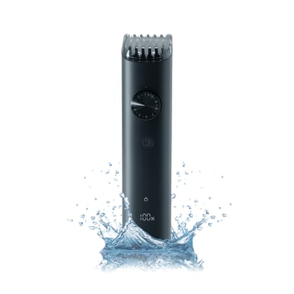 Xiaomi Male MI Corded + Cordless Beard Trimmer 2 With Type-C Fast Charging, LED Display, Waterproof, 40 Length Settings, Stainless Steel Blades, 90 Mins Cordless Runtime, Travel Lock, Black (2021) Black / medium