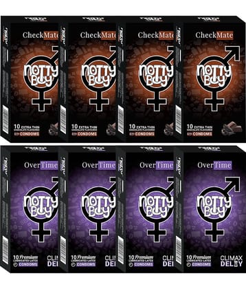 NottyBoy Chocolate Flavoured and Extra Delay Extra Time Condoms - 80 Units