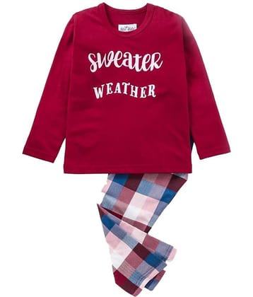 Nite Flite Pack of 1 Boys 100% Cotton Nightsuit Set ( Multi Color )