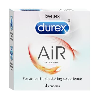 Durex Air Condoms for Men - 3 Count | Suitable for use with lubes