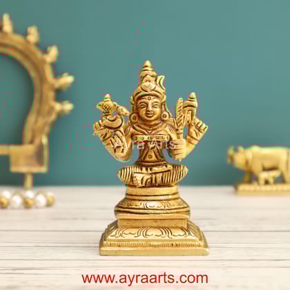 Brass Goddess Rajarajeshwari Lalitha Devi Idol - 3.5 Inch Height