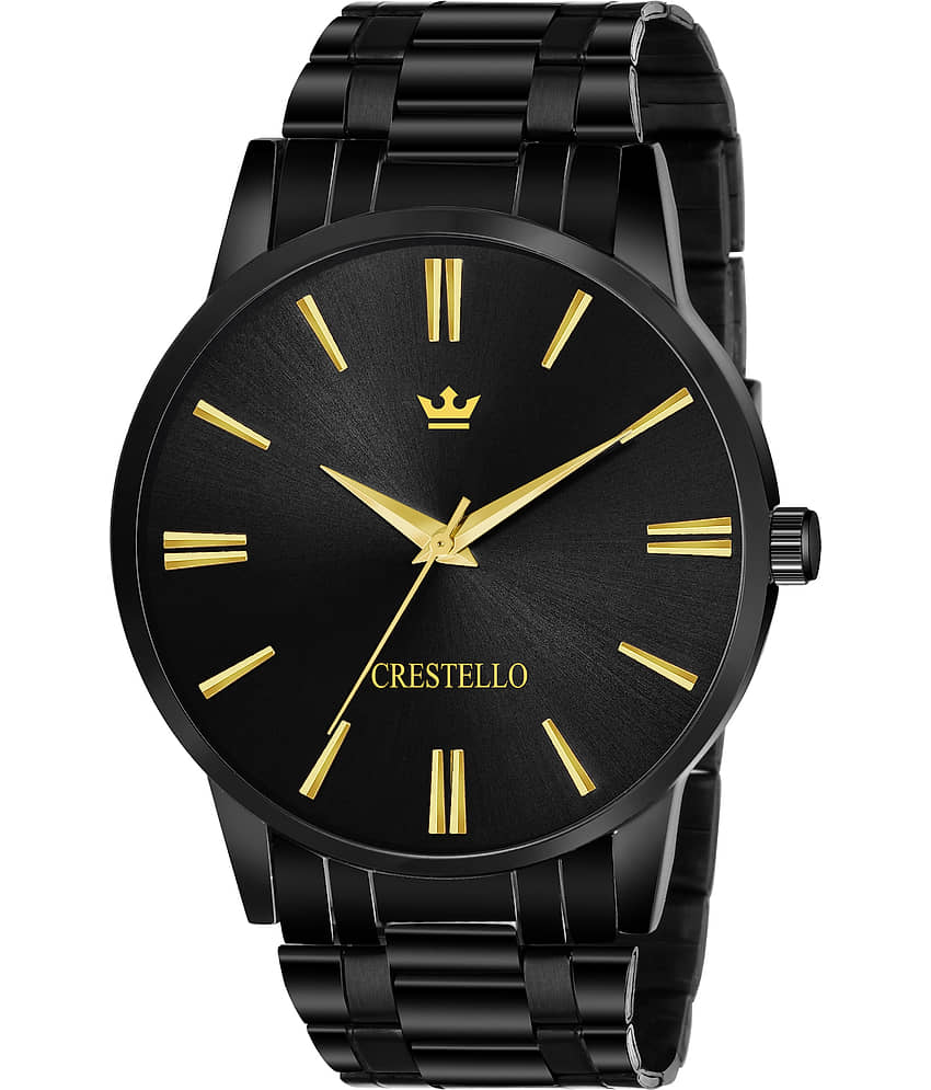 Crestello - Black Metal Analog Men's Watch