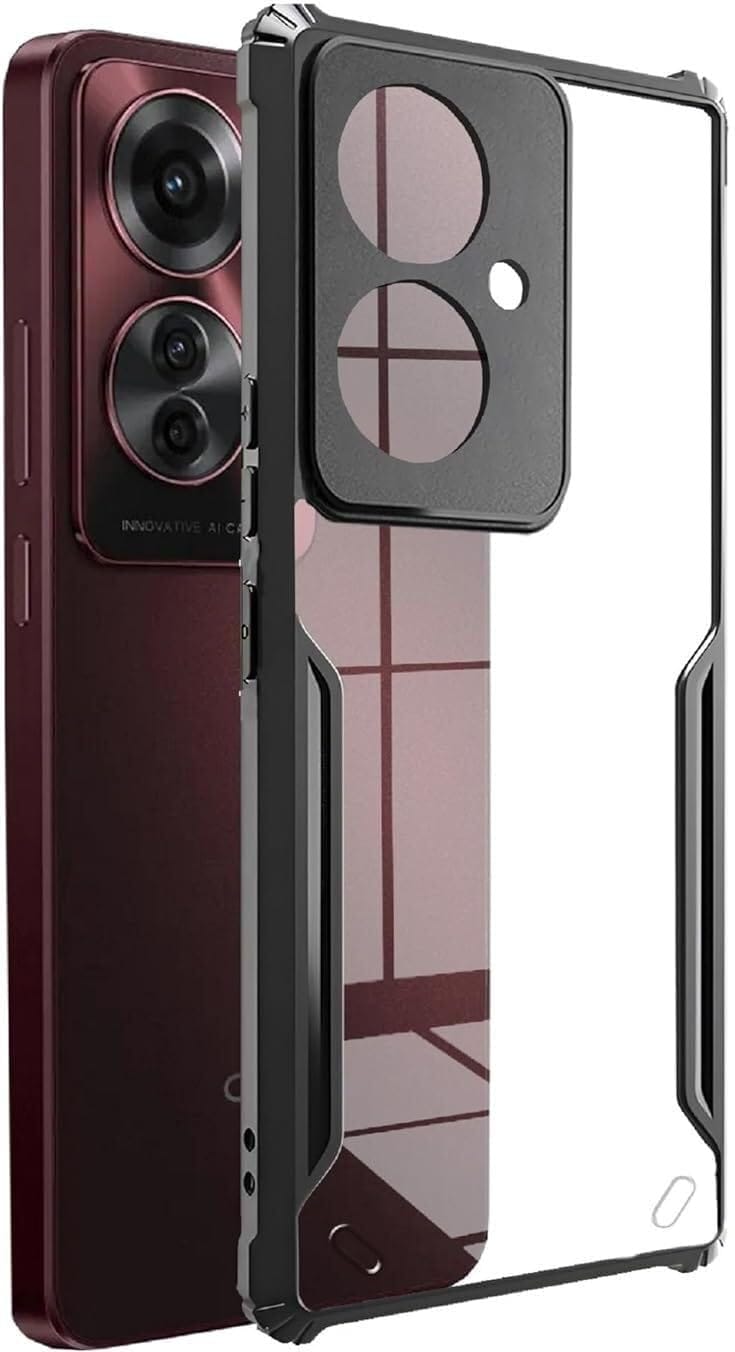PLUGTECH Slim Shockproof Case | Matte Black Soft | Drop Protection | Precise Cutouts | Premium Mobile Cover for Oppo F25 Pro