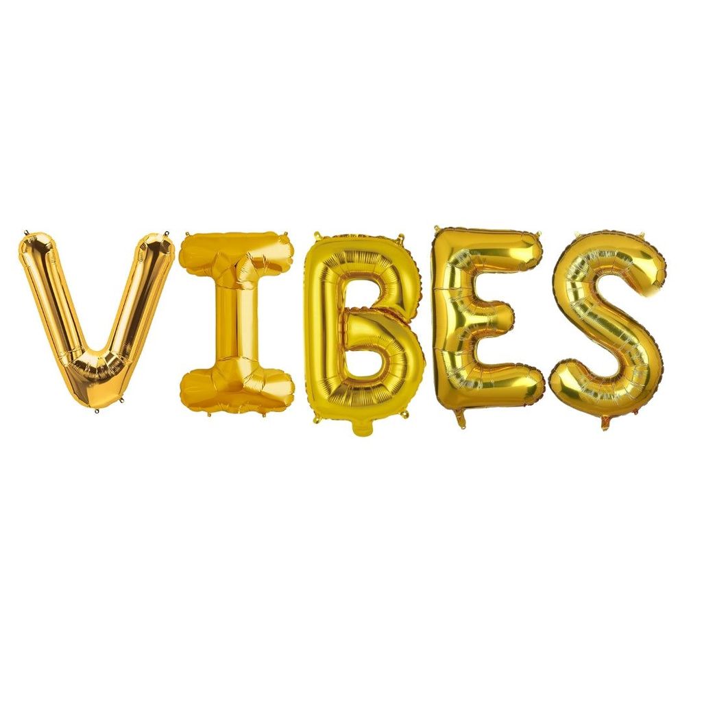 VIBES Golden Foil Balloon Set - Helium or Air Filled - 40 inches - 5PC - Party and Festive Needs | Buy online on ZillyBuy